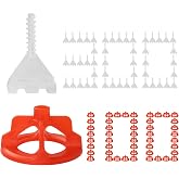 DGSL Tile Leveling System 1/16 Inch, 300 Tile Spacers and 100 Red Cap | Tile Leveling Clips Tile Levelers Suitable for Both Wall and Floor Use, Effortless DIY Install, Precision Gap Control