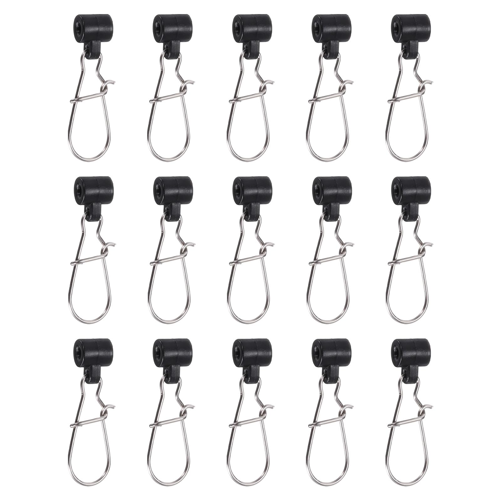 PATIKIL Fishing Line Sinker Slide, 30Pcs Duo Lock Snap Sinker Slider Weight Connector 6# for Saltwater Fishing Rigs, Black