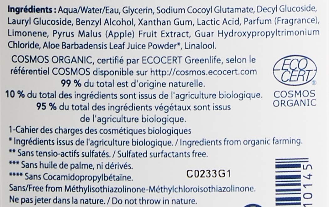 Natessance Apple Sulphate Free Organic Cosmetic Bio Kids Care Hair and Body Shower Gel for Kids 500 ml, other, 500 ml (Pack of 1) - Image 4