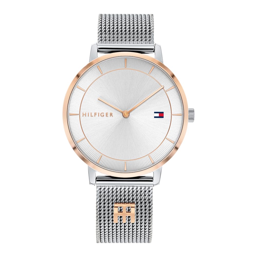Tommy Hilfiger Analogue Quartz Watch for Women with Silver Stainless Steel Mesh Bracelet - 1782288