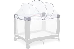Beberoad Love Portable Playard Tent Cover – Breathable Mosquito Net with 2-Way Zipper for Travel Cribs & Playpens (White)
