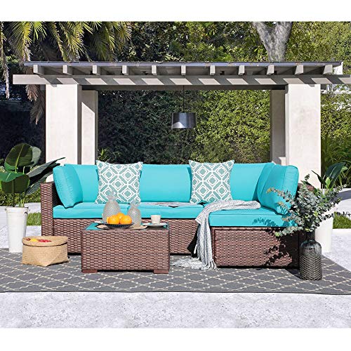 OC OrangeCasual 5 Piece Outdoor Rattan Sofa Set Couch Wicker Patio