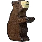 Holztiger Little Brown Bear Sitting Toy Figure