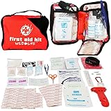 5-in-1 Vehicle First Aid Kit with Emergency Vehicle Escape Tool and BONUS Survival Items: Paracord Fire Starter Bracelet, Multi Tool, and Rain Poncho