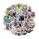 Anime JoJo's Bizarre Adventure Waterproof Laptop Stickers Waterproof Skateboard Snowboard Car Bicycle Luggage Decal 50pcs Pack (JoJo's Bizarre Adventure)