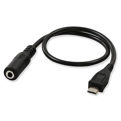 Wpeng Qaoquda (2-Pack) Micro USB Male to 3.5mm Jack Female Audio Cable Cord for Active Clip Mic Microphone Convert Adapter -1Feet (Black)