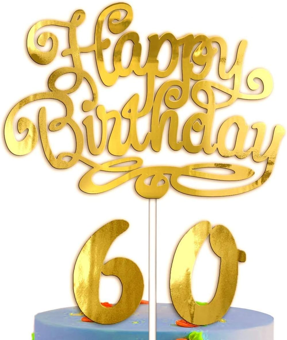 Decoration De Gateau D Anniversaire Pour 60 Ans 60 Ans 60 Ans Pour Homme Femme 6 Ans Pour 6 Ans Paillettes Dorees Amazon Fr Jeux Et Jouets