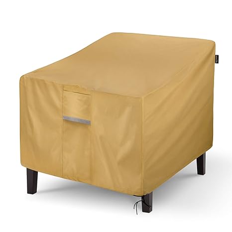 Chairs Garden Outdoors Sunkorto Patio Chair Cover Waterproof Heavy Duty Seat Cover Outdoor Lawn Patio Furniture Covers Light Brown 2 Sizes For Choices