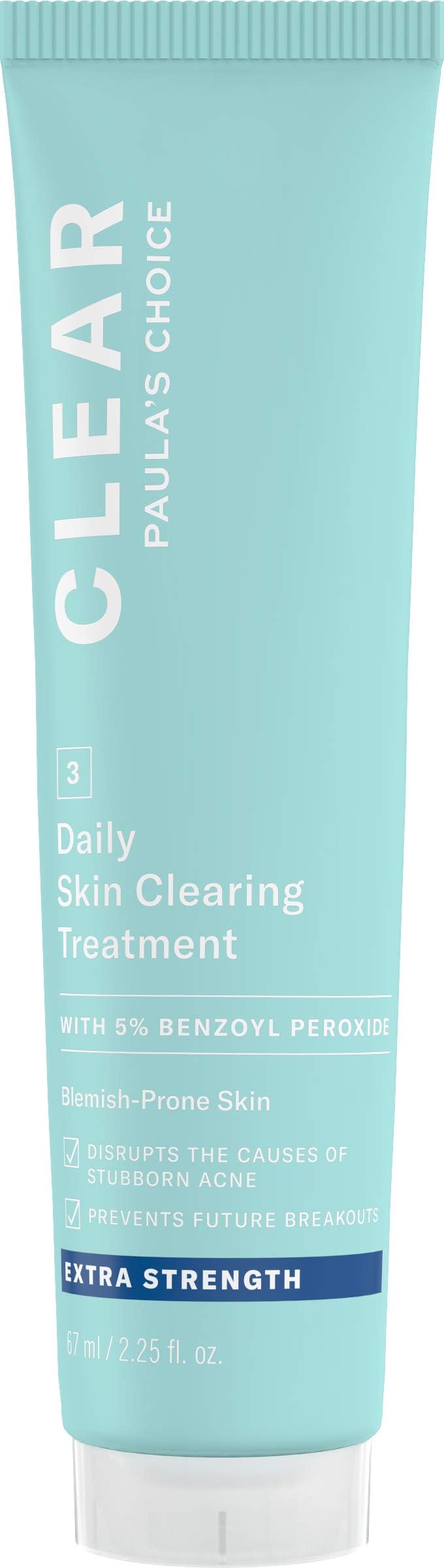 Paula's Choice CLEAR Extra Strength Skin Clearing Treatment | 5% Benzoyl Peroxide for Severe Facial Acne | Redness Relief | 2.25 Ounce