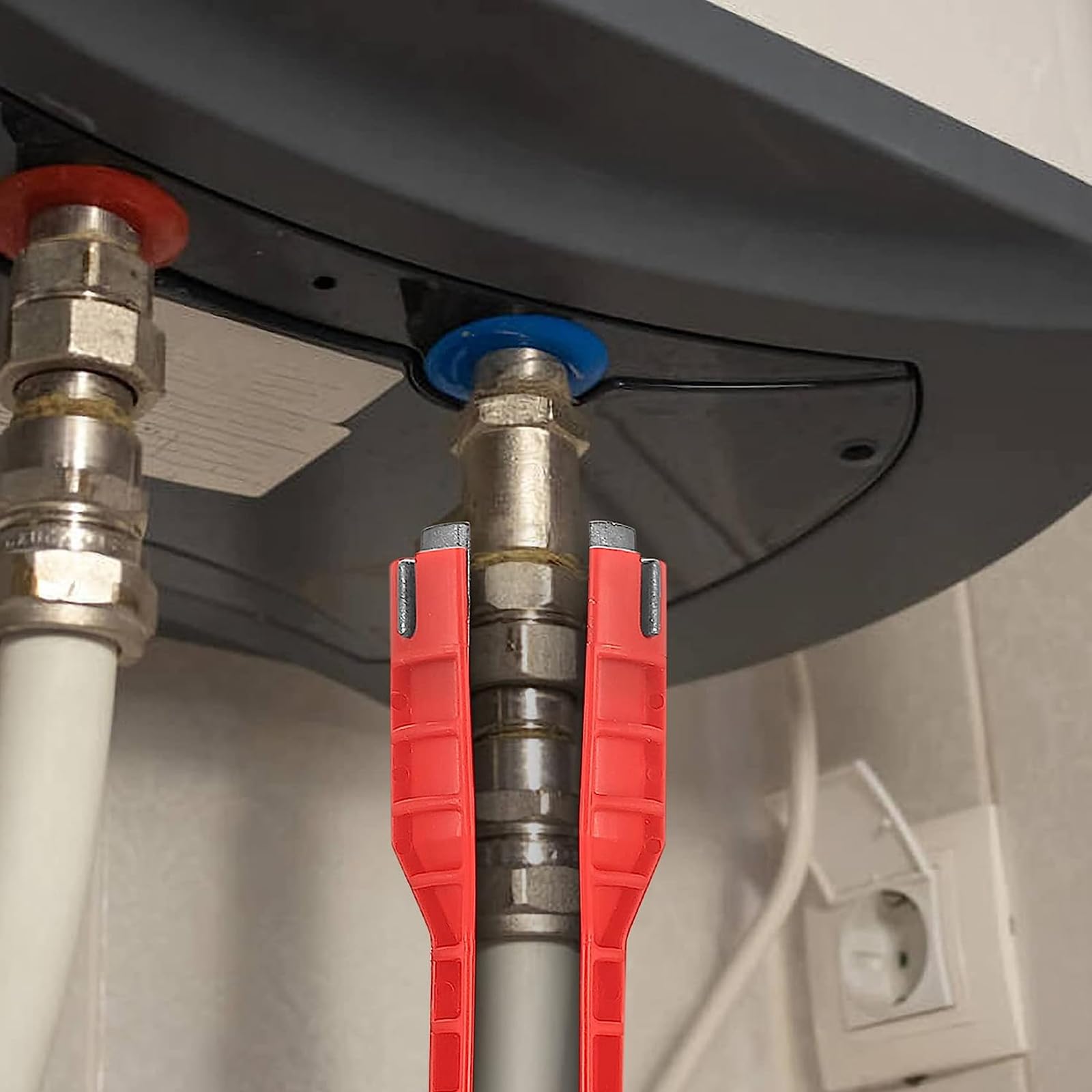 SINRAD Waschbecken Installer Werkzeug, Spülenschlüssel, Armaturenschlüssel, Multifunktion Rohrschlüssel, Geeignet für Toilette, Bad, Küche Multifunktions Spüle Wasserhahn Installer Tools 5