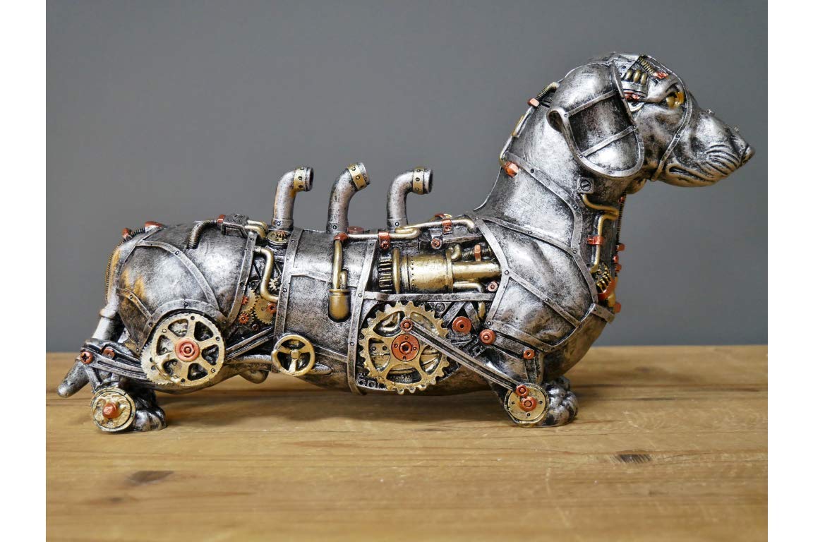 Steampunk Sausage Dog Miniature Dachshund Figure H: 18cm W: 31cm D: 9cm DI: 6582