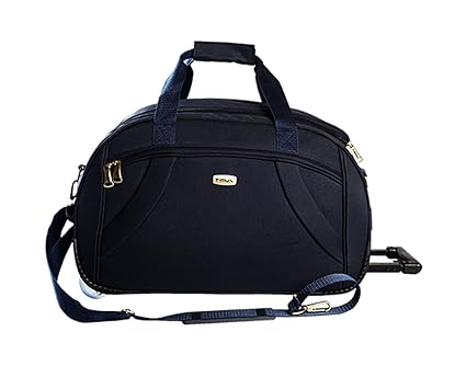 Timus Polyester 2 Wheel Blue Medium Duffle Trolley Bag (65cm)