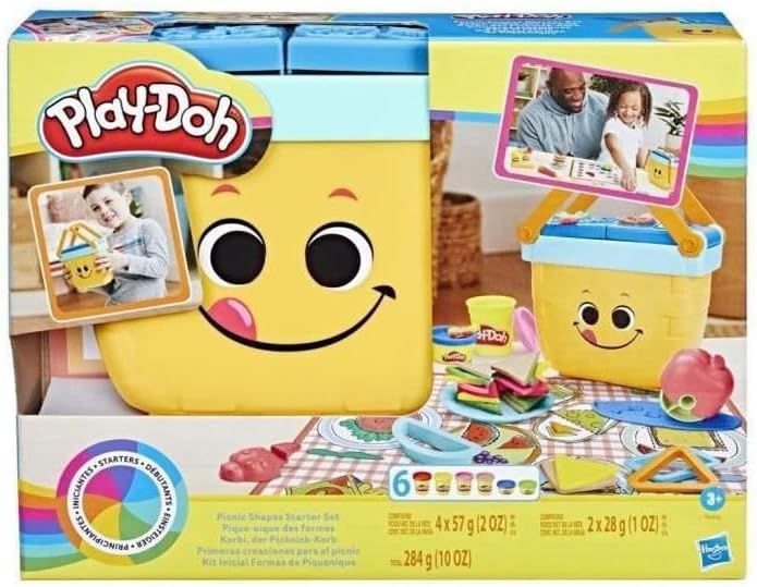 Play-Doh Picnic Shapes Starter Set 6 Tubs Tools Preschool 3+