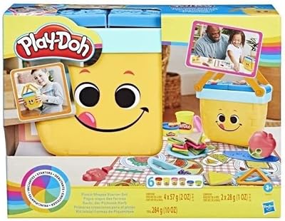 Play-Doh Picnic Shapes Starter Set 6 Tubs Tools Preschool 3+