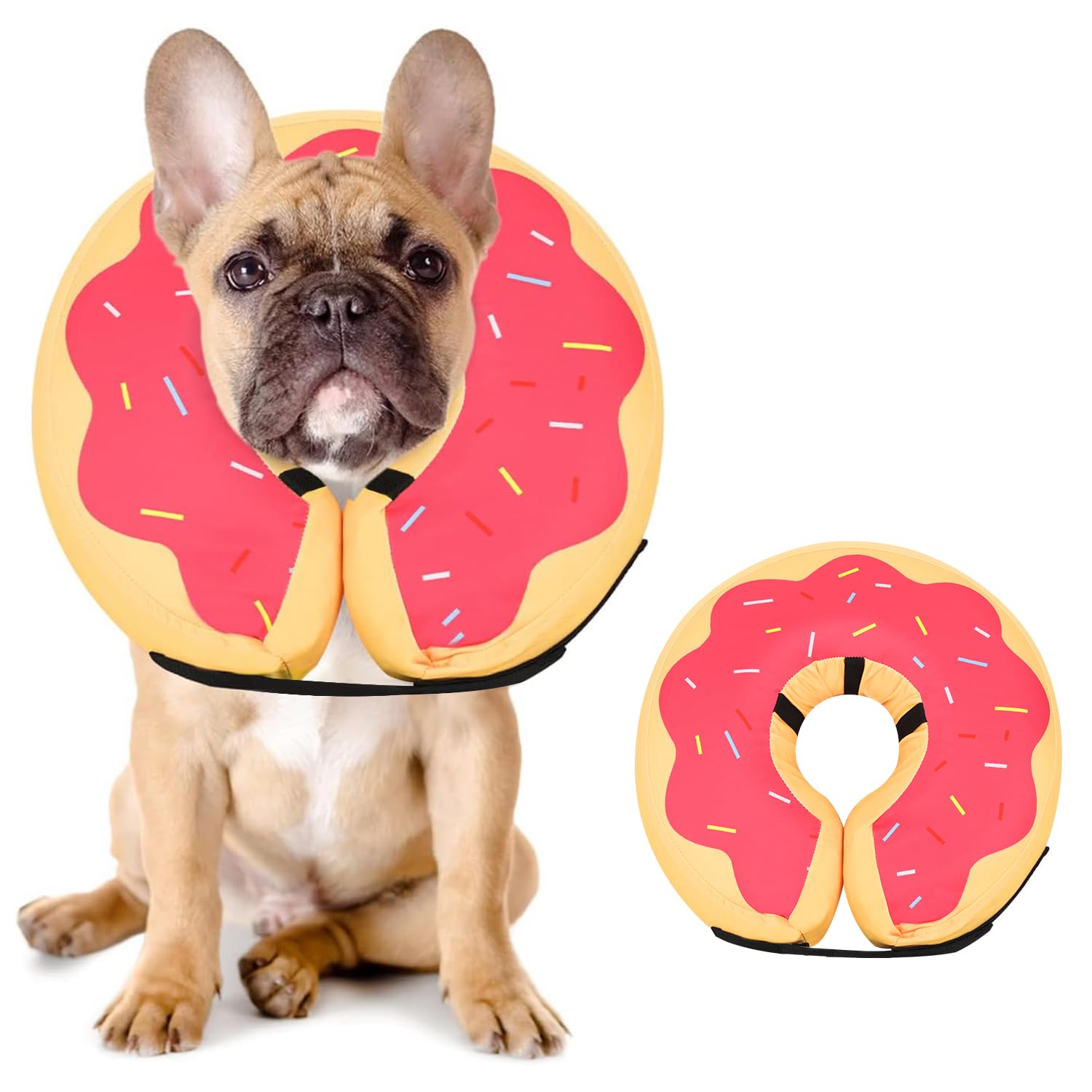 Photo 1 of MIDOG Inflatable Dog Cone Collar Alternative After Surgery - Soft Protective Recovery Dog Cone for Large Medium Small Dogs & Cats, Elizabethan Collar for Dogs to Stop Licking - DeepRed,M
