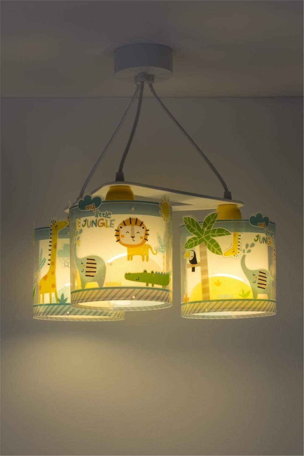 Dalber My Little Jungle Jungle Animal Ceiling Lamp 3 Lights, E27, Multicoloured - Image 4