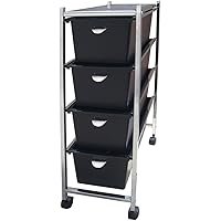 Laroom Carrito Estrecho 4 cajones, Chrome Acero Inoxidable Structure y