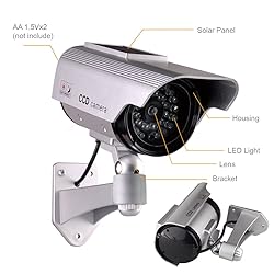 ISEEUSEE Dummy Fake Security Camera, Solar Powered