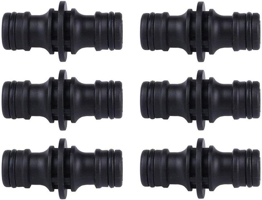 Topways® 6 Pack Double Male Hose End Connector Extender for Join Garden Hose Pipe Tube, T Double Male 6 Pack, Klein