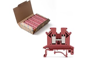 GUETNEU Red UK-2.5B Rail Type Terminal Block Voltage and Current Safety Ground Terminal Block 690V 32A 2.5 Square mm 100 Pack