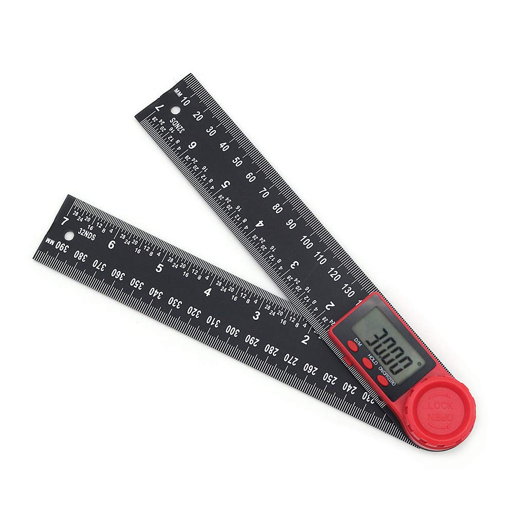 DollaTek 2 in 1 Digital Display Angle Ruler Protractor Digital Caliper Black Vernier Caliper Level (0-200mm)