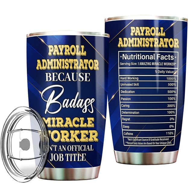 MONIZILUCKY Payroll Administrator Tumbler Stainless