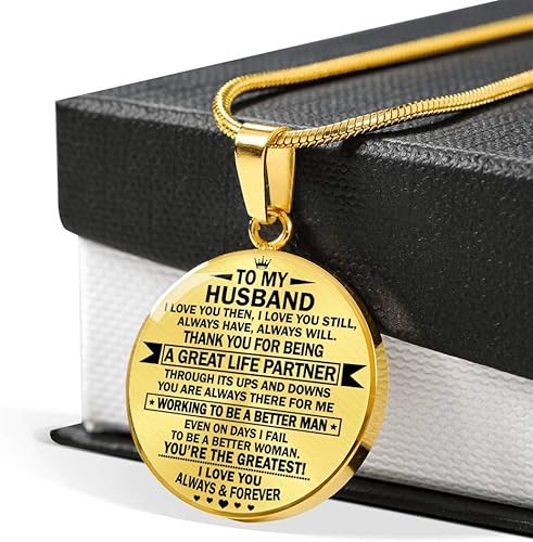 Amazon Com Husband Quotes Pendant Necklace Gold Thank You For