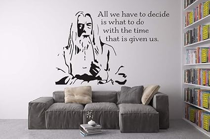 Gandalf Tete Serieux Motif Art Stickers Muraux Avec Citations Le Hobbit Films Celebres Peintures Murales Creatives Decor A La Maison Special 60 92 Cm Amazon Fr Bricolage