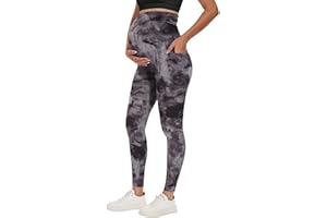 UBCUTE Women's Maternity Leggings Over The Belly-High Waisted Pregancy Yoga Pants Workout Active with Pockets