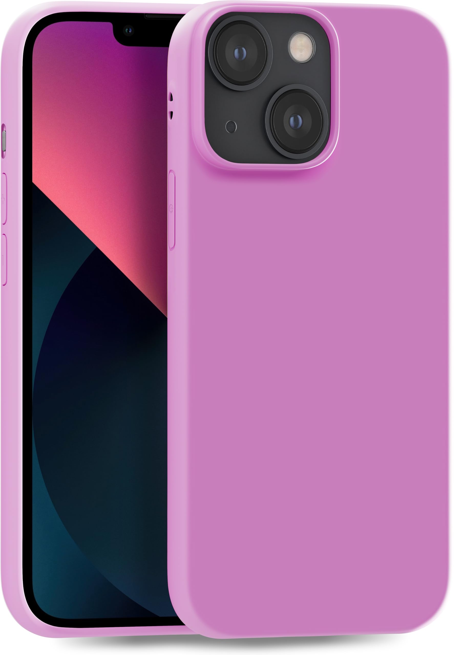 MyGadget TPU Case for iPhone 13 Mini - [ Camera Protection & Anti Fingerprint ] - Silicone Cover with Soft Touch & Anti Scratch Shell - Matte Pink Lilac