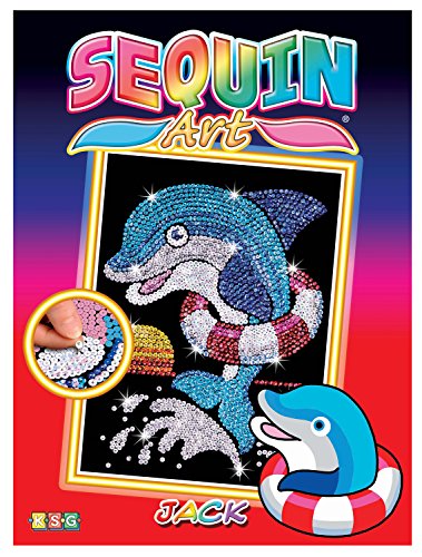 Sequin Art Red, Dolphin, Sparkling Arts and Crafts Picture Kit, Creative Crafts