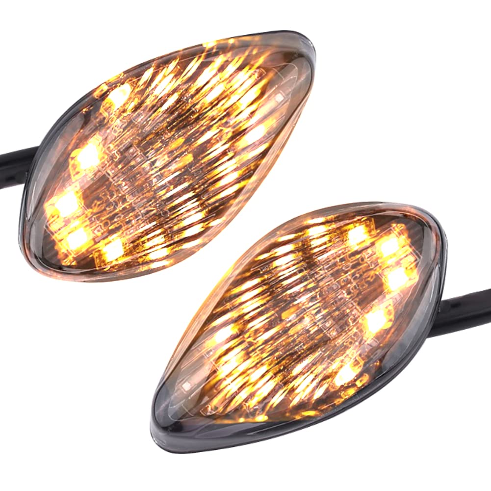 1 Pair Motorcycle Amber LED Turn Signals Light, Eye for Shape Flush Front Rear Turn Signal Light for Grom 2014-2016