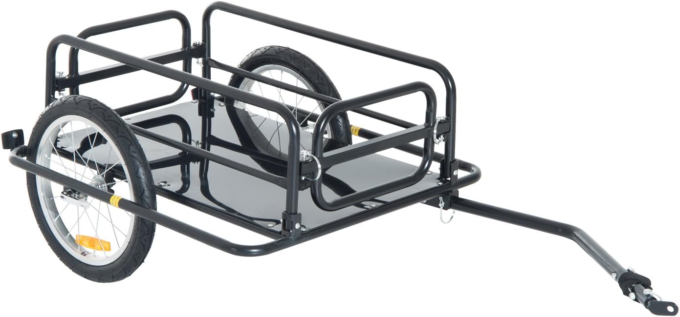Folding Bike Trailer Cargo in Steel Frame, Extra Bicycle Storage