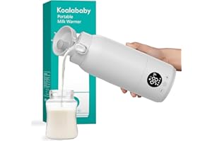 Koalababy Portable Bottle Warmer – Fast Heating Milk Warmer for Travel, Breast Milk & Formula, 17oz Leak-Proof Stainless Steel, IPX6 Waterproof, Rechargeable with Long Battery Life
