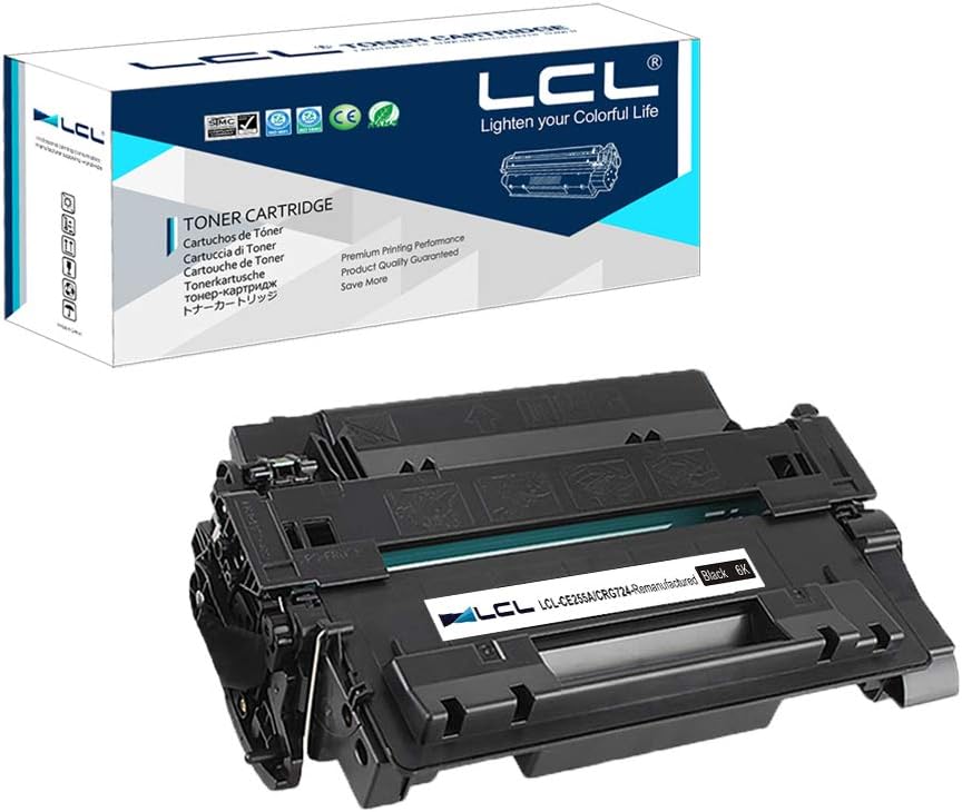 LCL Compatible Toner Cartridge 55A CE255A (1 Black) Replacement for HP Laserjet Enterprise P3010 P3011 P3015 P3016 P3015d P3015dn P3015n P3015x 500 MFP M525dn M525f LaserJet Pro M521dn MFP