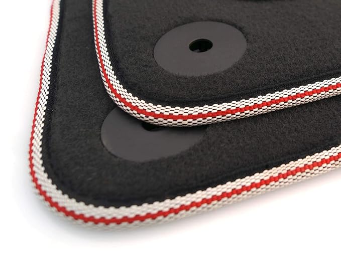 kh Teile Fußmatten TT 8J Velour Premium Automatten 2-teilig Roter S-Line Streifen