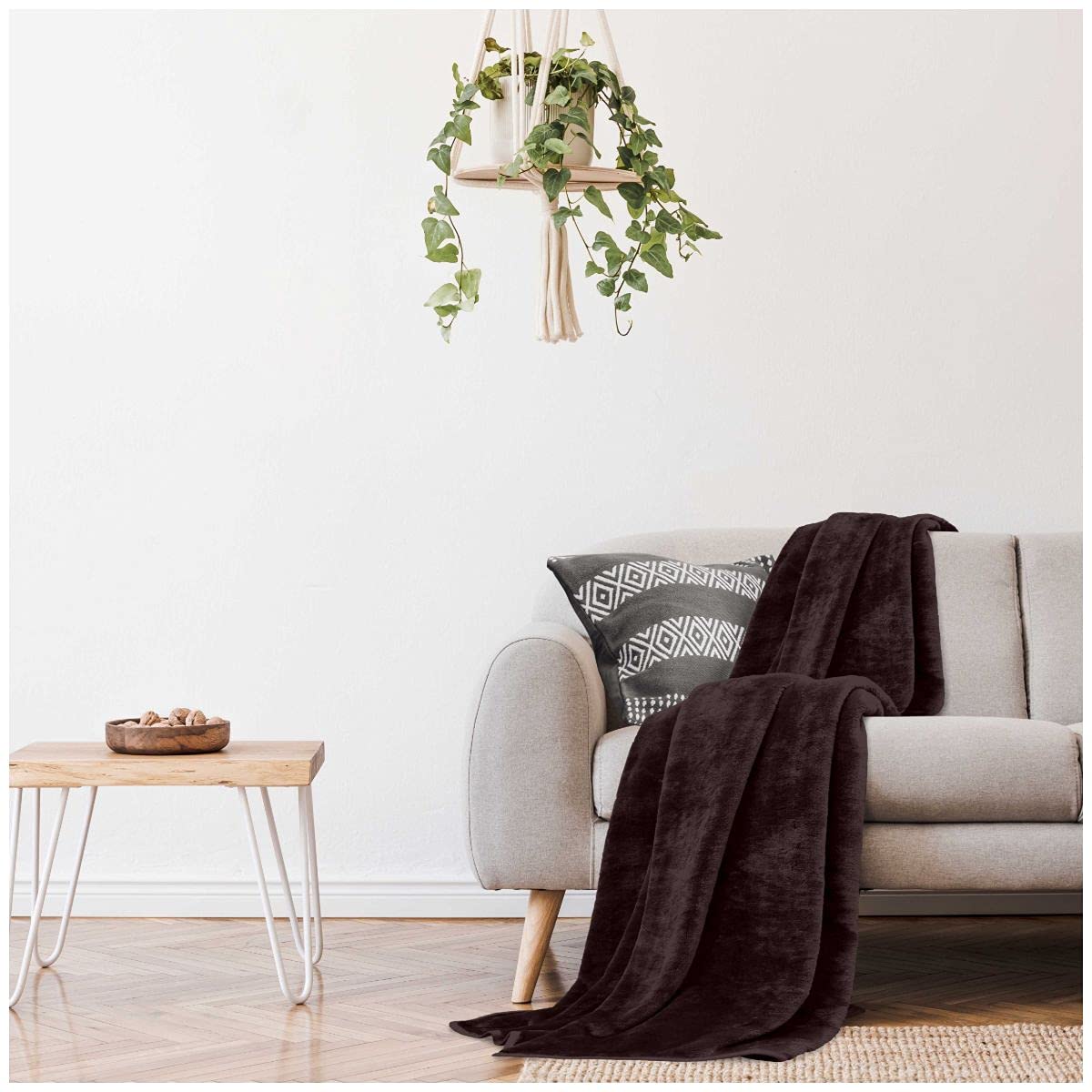 GC GAVENO CAVAILIA Faux Fur Fluffy Throw Blanket, Plush Sofa Bed Blankets, Fleece Throws For Settee OR Couch, Choco, 200X240 Cm