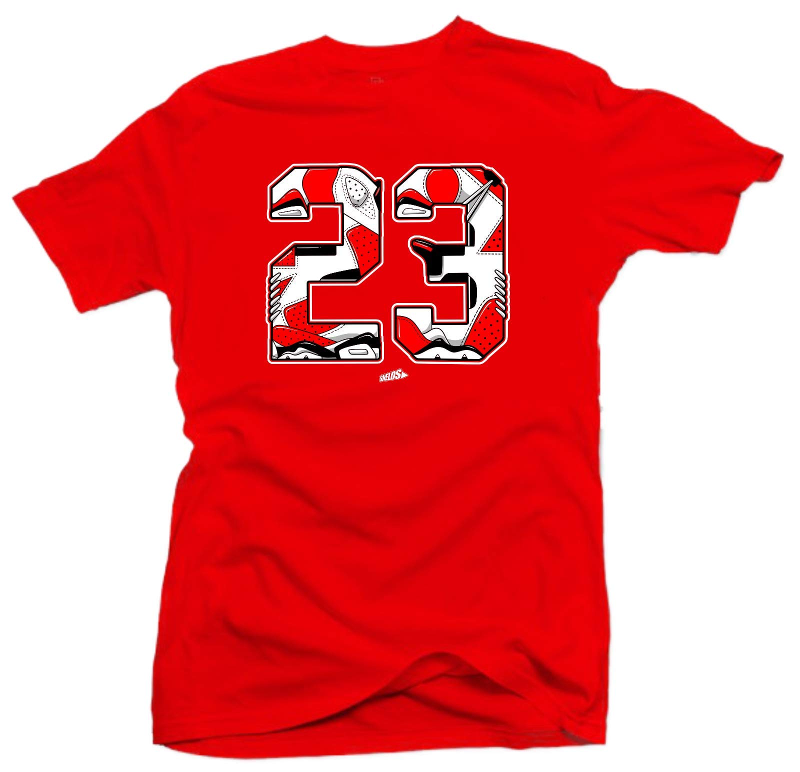 Jordan Retro 6 Carmine Match Tees - Snelos 23 Red