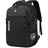CROSSGEAR Large Travel Backpack Waterproof Laptop Bag Airline Approved Business Office Work Computer Casual Daypacks TSA Lock Anti-Theft Bookbag with USB Port Fit 17.3 inch Laptops for Men Women