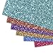 Outus 6 Sheets Glitter Vinyl Heat Transfer Vinyl for Clothes, T-Shirt, Craft DIY, Assorted Colors