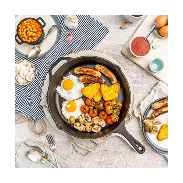 Pre-Seasoned-Cast-Iron-Skillet-Frying-Pan-Oven-Safe-Grill-Cookware-for-Indoor-Outdoor-Use-12-inches--32cm--by-Nuovva nuovva Pre Seasoned Cast Iron Skillet Frying Pan - Oven Safe Grill Cookware for Indoor & Outdoor Use – Cast Iron Pan (12…