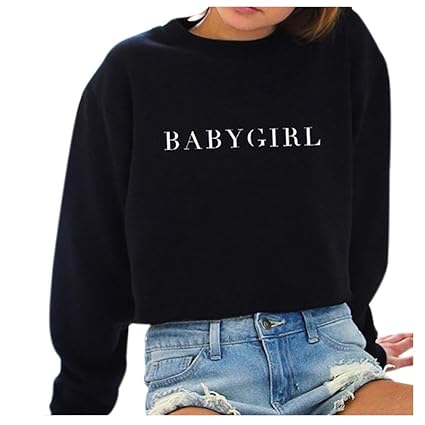 Ulanda Damen Frauen Teenager Mädchen Pullover Sweatshirt Elegant Langarm Casual Rundhals Pulli Strickjacke Freizeit Sport Bab