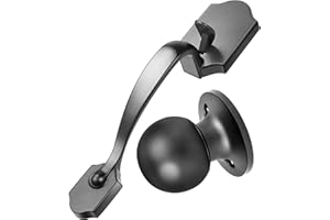 Bravex Half Handleset Front Door Handle Entry with Knob for Right & Left Sided Doors Black