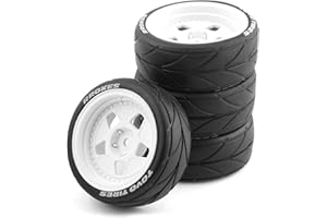 GENERIC Lifehead 65mm On Road Rubber Tires& Wheels Rims 12mm Hex Hub for HPI Ken Block's Tamiya XV01 TT01 TT02B Kyosho FAZER MK2 Lc Racing PTG HSP RGT RC 3RACING D5 1/10 RC Rally Car