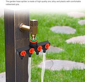 Vakhar 4 Way Faucet Connectors Hose Pipe Splitter Drip Irrigation