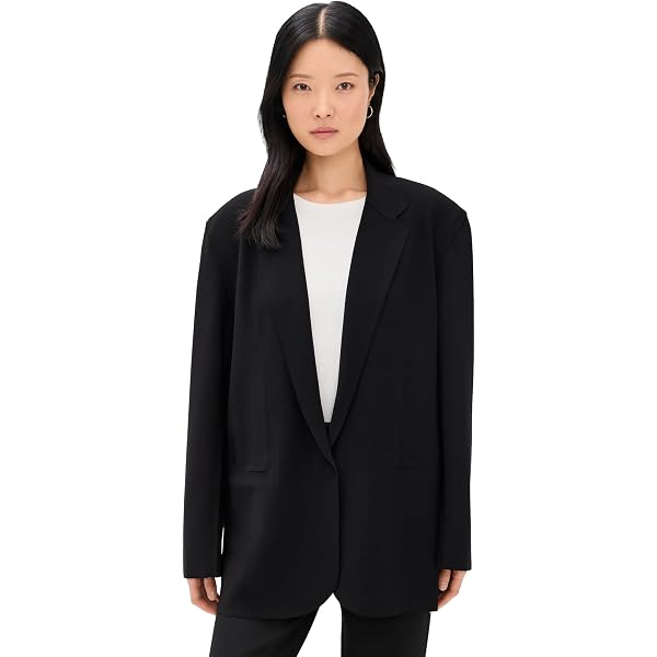 Amazon.com: Theory Women's Washed Twill Airy Blazer, Black, S