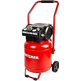 Craftsman Air Compressor 10 Gallon, Peak 1.8 HP, Max 150 PSI, 4.0CFM@90PSI, 5.0 CFM@40PSI, Oil-free, Portable Air Compressor with Wheel, 120V, Model: CMXECXA0331042
