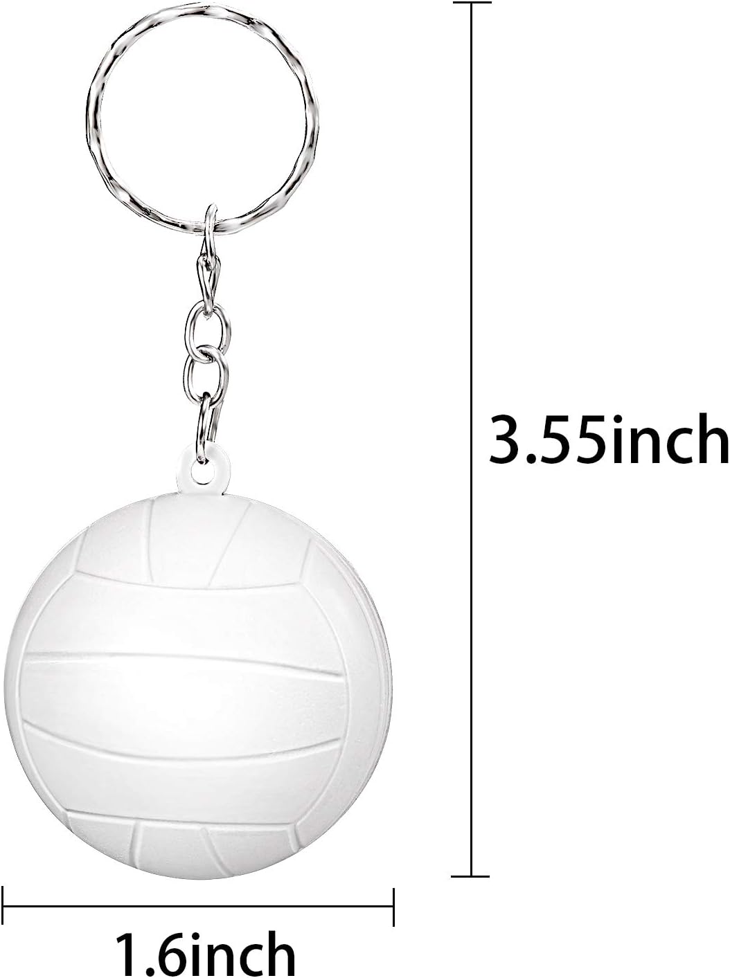 Blulu 20 Pack White Volleyball Keychains for Party Favors, School Carnival Reward, Party Bag Gift Fillers (Volleyball Keychains, 20 Pack): Home & Kitchen