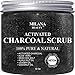 Activated Charcoal Scrub 10 oz. - For Deep Cleansing & Exfoliation - Pore Minimizer & Reduces Wrinkles, Acne Scars, Blackhead Remover & Anti Cellulite Treatment - Great Body Scrub & Facial Cleanser