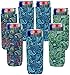 Neoprene Slim Can Sleeves - Pack of 7 Paisley coolies - Fit 12 oz Energy Drink & Beer Slim Cans (7, Paisley)